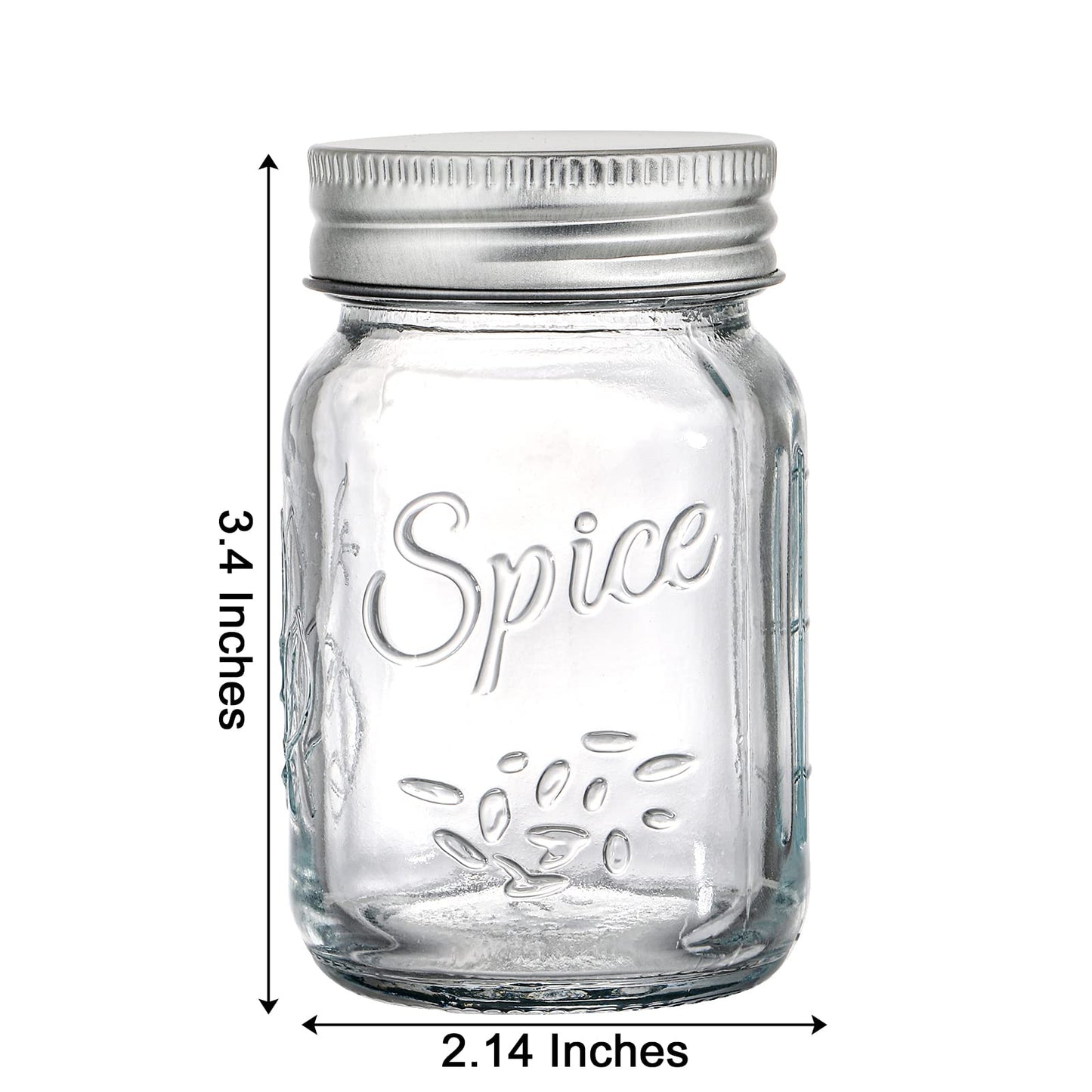Coloch 30 Pack 4 Oz Glass Mason Spice Jar with Shaker Lids& Labels, Empty Spice Bottle Mini Mason Jars with Airtight Metal Caps and Collapsible Funnel for Herbs & Spices