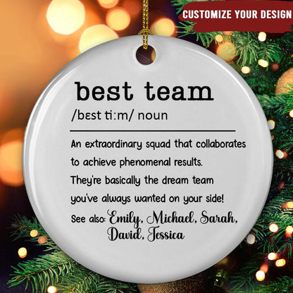 Wrappiness We are Teammates Personalized Ceramic Ornament - Custom Teamwork Ornament for Coworkers, Boss, Employees, Family - Inspirational Office Tree Decor, Holiday Keepsake