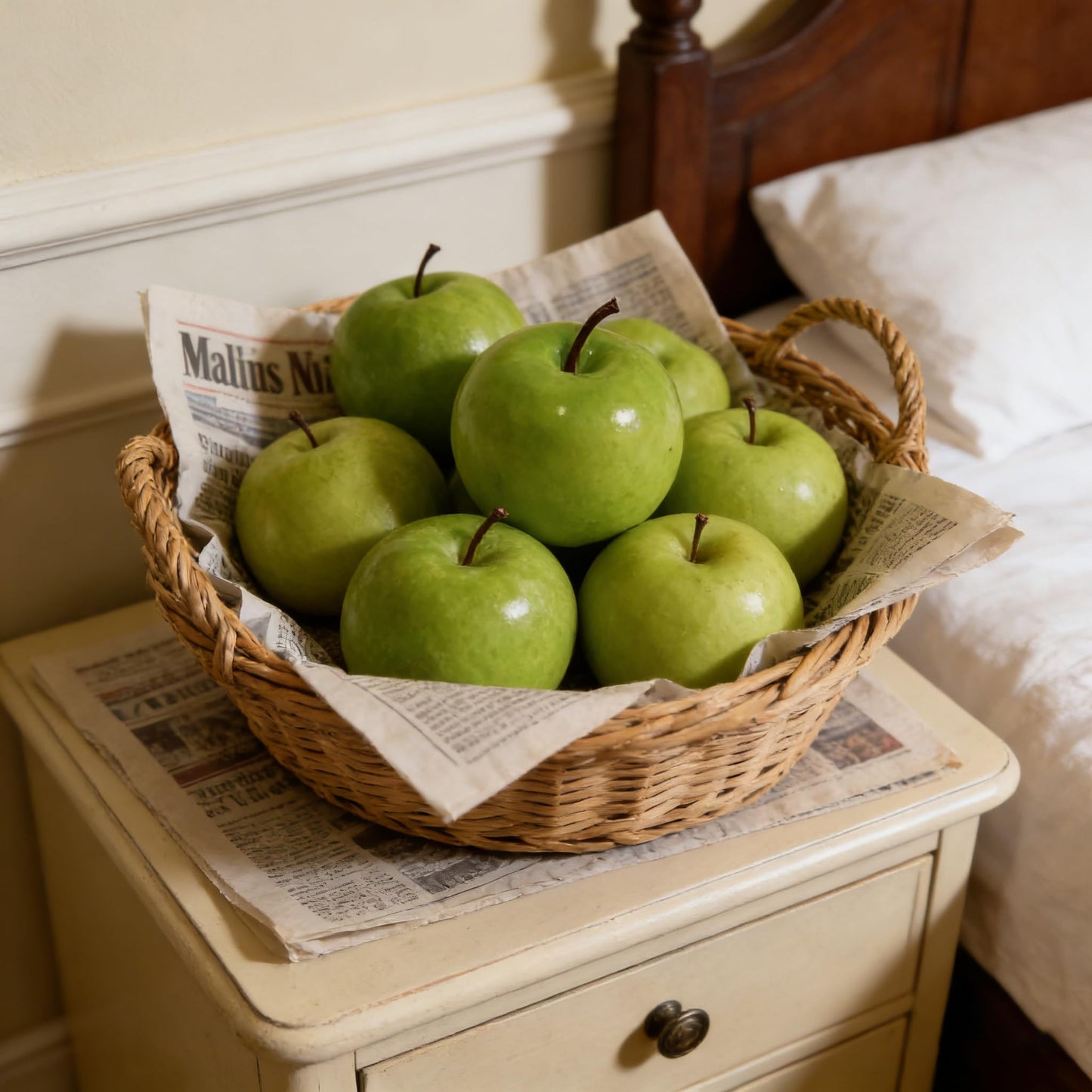 Pcalyr Artificial 6 Pieces Fake Green Apple Faux Realistic Large Apple Lifelike Simulation Foam Fruit Decoration for Home Decor, Kitchen, Party & Prop