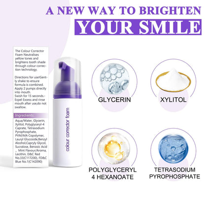 Purple Toothpaste for Teeth Whitening,Purple Teeth Whitening Kit,Tooth Stain Removal Colour Corrector