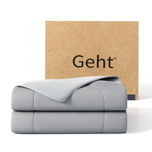 Gehtmnl Cooling Comforter, Cooling Blanket for Hot Sleepers and Night Sweats, Double-Sided Cool Breathable Soft Lightweight Blanket, All Season Bedding Comforter, (Mist Light Grey, Queen(90"x90"))
