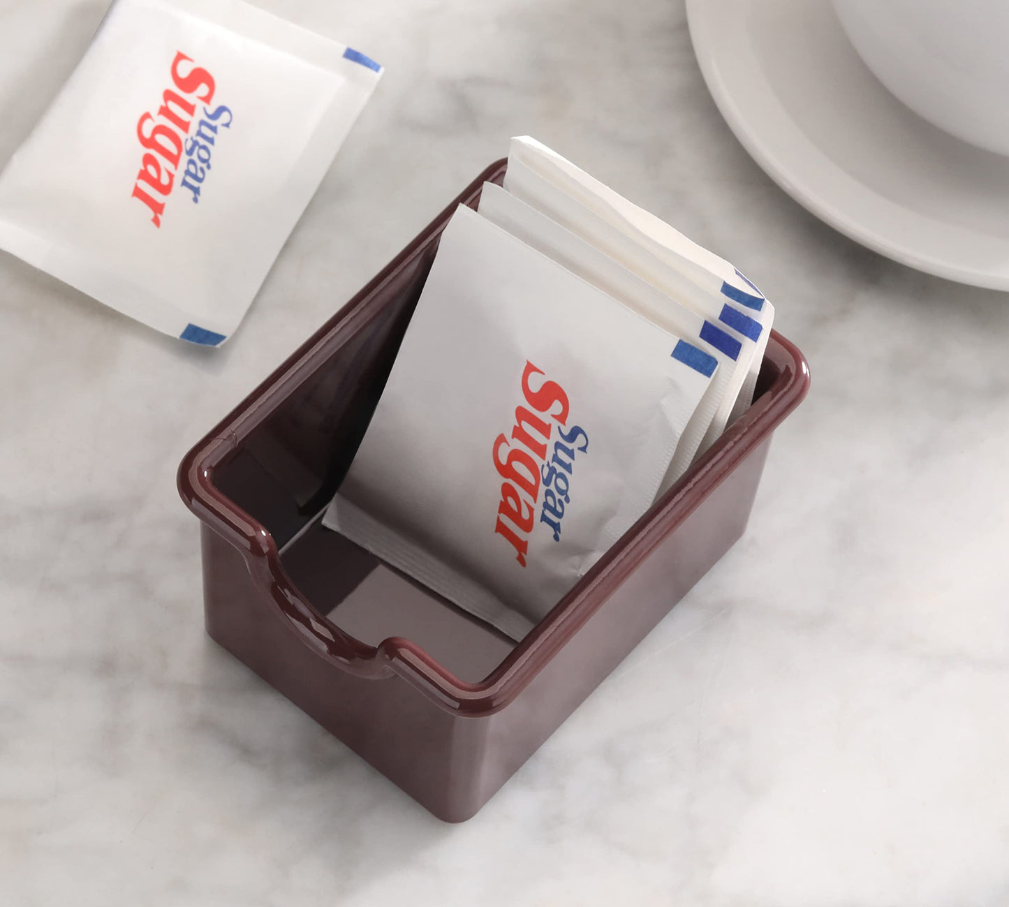 New Star Foodservice Plastic Sugar Packet Holder, Brown, Set of 12