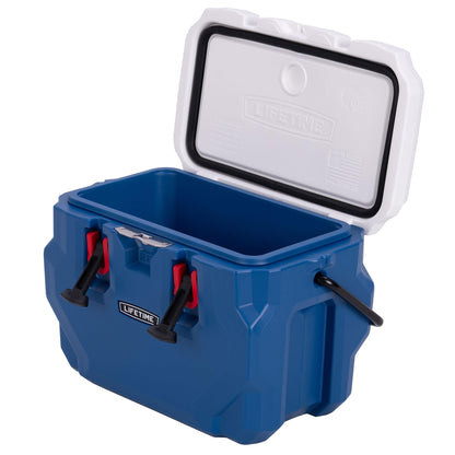 Lifetime 28 Quart Hard Cooler, Red, White & Blue, Patriotic Edition, Bear-Resistant, 5-Day Ice Retention, with Bottle Opener