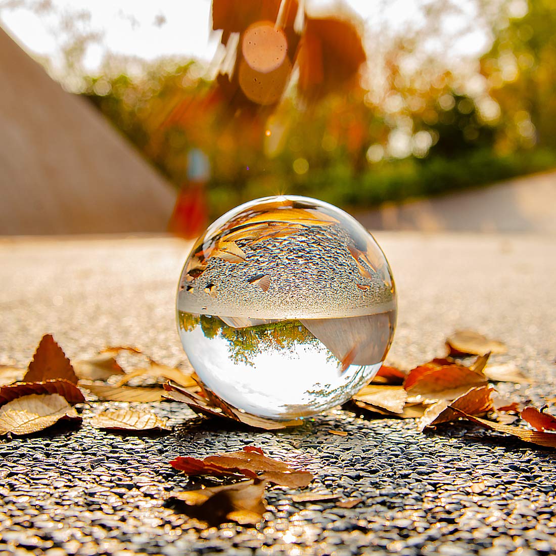 LONGWIN 120mm (4.7 inch) Large Crystal Divination Ball Decorative Glass Balls Photography Props Free Wooden Stand