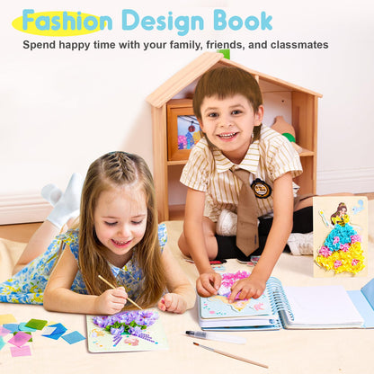 MIROLA KIDS 4 in 1 Poke Craft Kits for Girls, Magic Princess Crafts for Kids Ages 4-8, DIY Activity with Princess Stickers, Watercolor Paint, Diamond Art Gifts for 4 5 6 7 8+ Year Old Girls