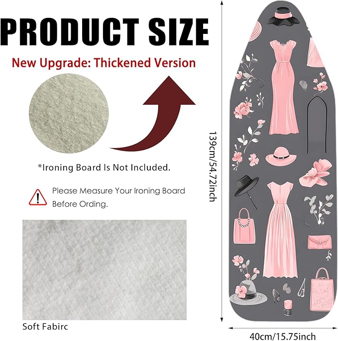 Nuxovilar Ironing Board Cover Needle Cotton 15x54 Inches | Ironing Board Cover