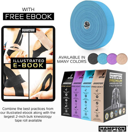 Hampton Adams | As Seen on Shark Tank | Elastic Kinesiology Tape (Bulk Roll) | 135ft Uncut | Supports & Protects Muscle Wrist Knee Shoulder Back Plantar Fasciitis | Waterproof Hypoallergenic (Pink)