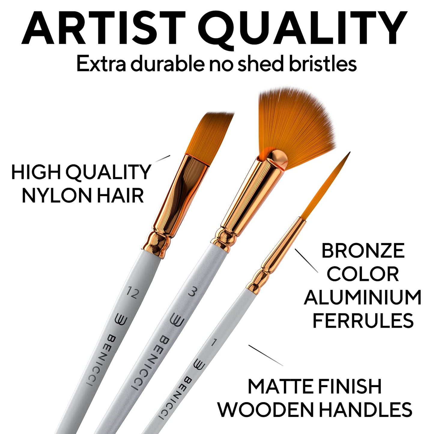 18 Pieces Premium Artist Paint Brush Set - Includes Palette Knife, Sponge, Organizing Case - 16 Painting Brushes for Kids, Adults & Professionals - Perfect for Watercolor, Oil, Acrylic Painting Art