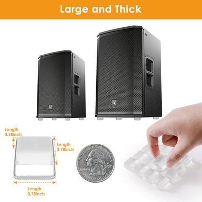 Rubber Feet for Cutting Board, 20PCS Rubber Bumpers Self Adhesive, Clear Rubber Bumper Pads, Square Adhesive Bumper Pads for Speakers, Laptop, Appliances 0.78" x 0.38"