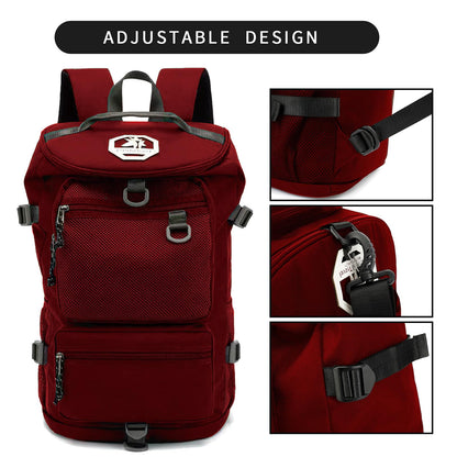 JYColofex gym duffel bag backpack, Solid color wrestling bag,with shoe compartment, 4 kinds of back method waterproof travel sports walking laptop Lightweight (B-Magenta Red)