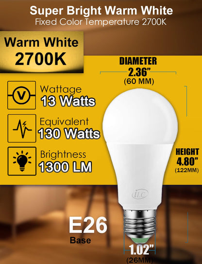 iLC Smart Light Bulb (150 Watt Equivalent) Compatible with Alexa Only, 1550 Lumens, Color Changing Warm White 2700K, 14W Bright LED Bulbs (4 Pack)