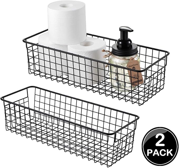 Sheechung Farmhouse Decor Metal Wire Storage Organizer Bin Basket