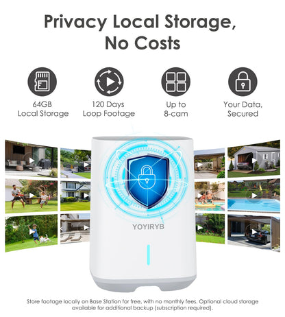 4K Security Cameras Wireless Outdoor, No Subscription, Works in -14°F Cold [2026 NEW] Solar-Powered Home Security Camera System with 360° Auto Tracking, Color Night Vision, 5G & 2.4G WiFi, Easy Setup