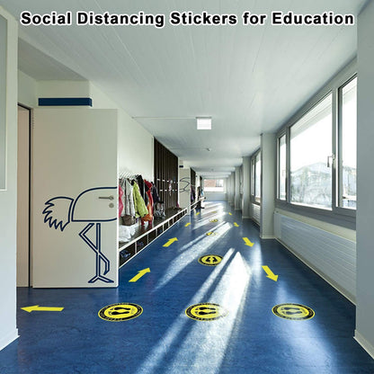 30 Pack - Large 7 Inch Directional Arrow Decal Stickers - Featuring A Floor Safe Removable Adhesive - Perfect for Classroom Sensory Pathways, Special Events and Social Distancing floor markers - Blue