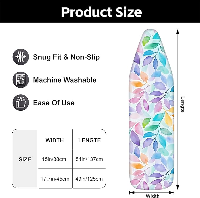 Ironing Board Cover 17.7"x49", Standard Size Iron Board Covers