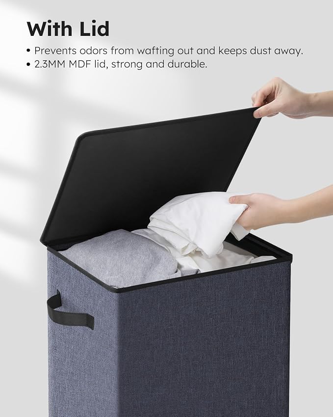 SOLEDI Laundry Hamper with Lid 90L Large & Tall Collapsible Laundry Basket