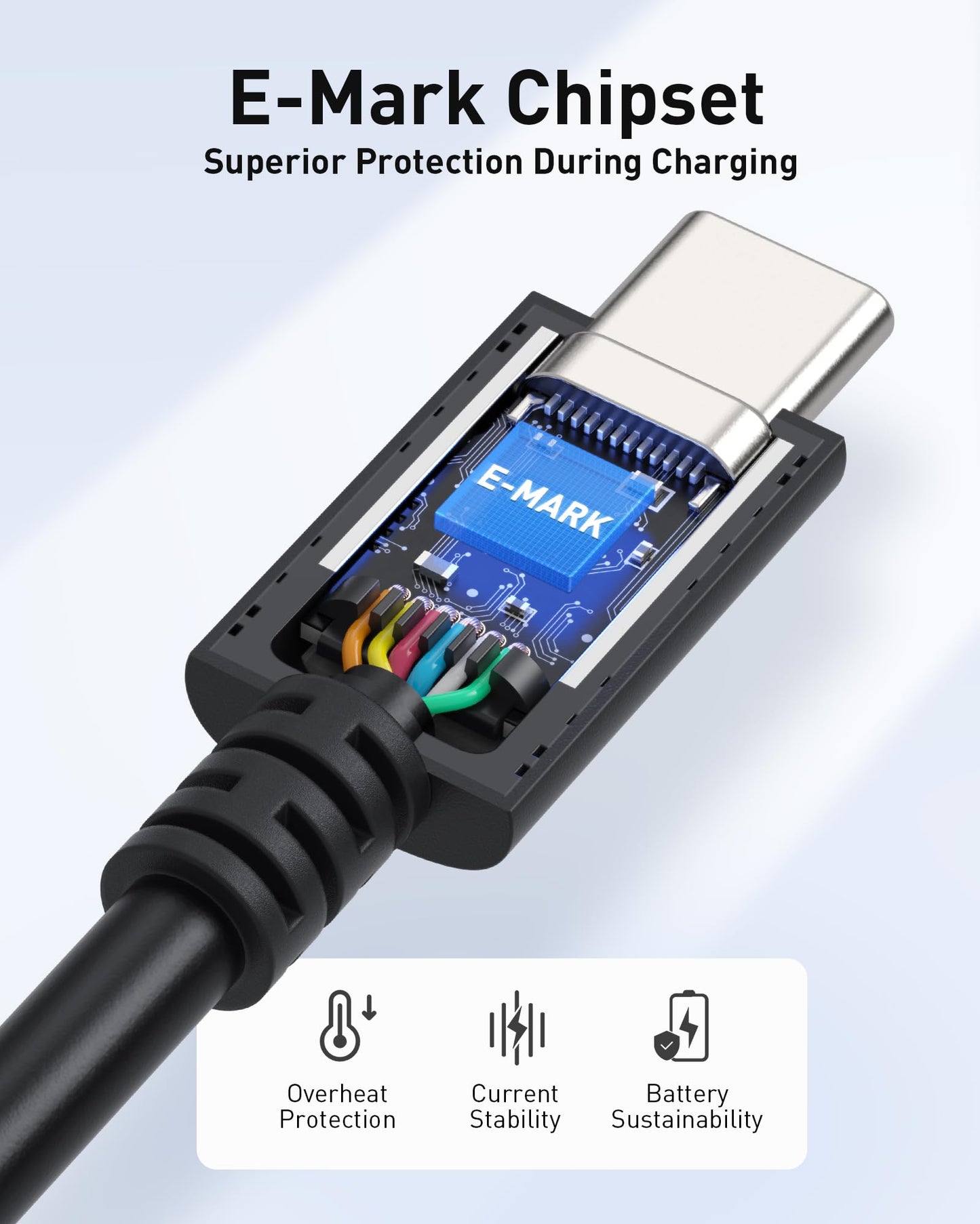 Cable Matters [USB-IF Certified] 240W USB C Cable - 6.6ft, Up to [240W Charging, 480Mbps], No Video Support, USBC Charger Cable/USBC Charging Cord for MacBook/iPad Pro/XPS/Surface Pro, White