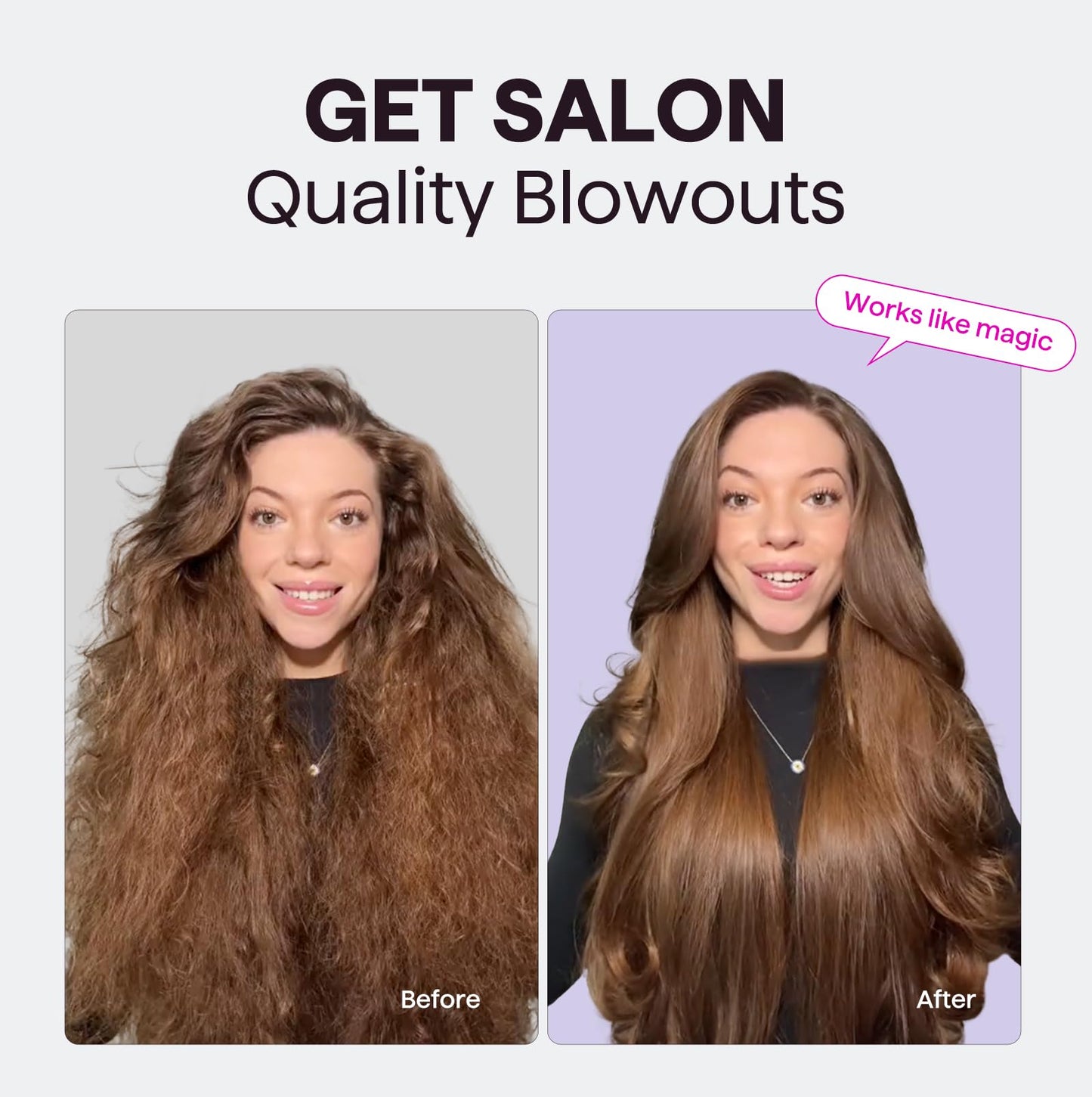 Wavytalk Updated Version Thermal Brush, 1.5 Inch Negative Ion Blowout Express Thermal Round Brush Creates Salon-Quality Blowouts, lonic Frizz Reduction Makes Hair Shinier & Smoother (Millennial Pink)