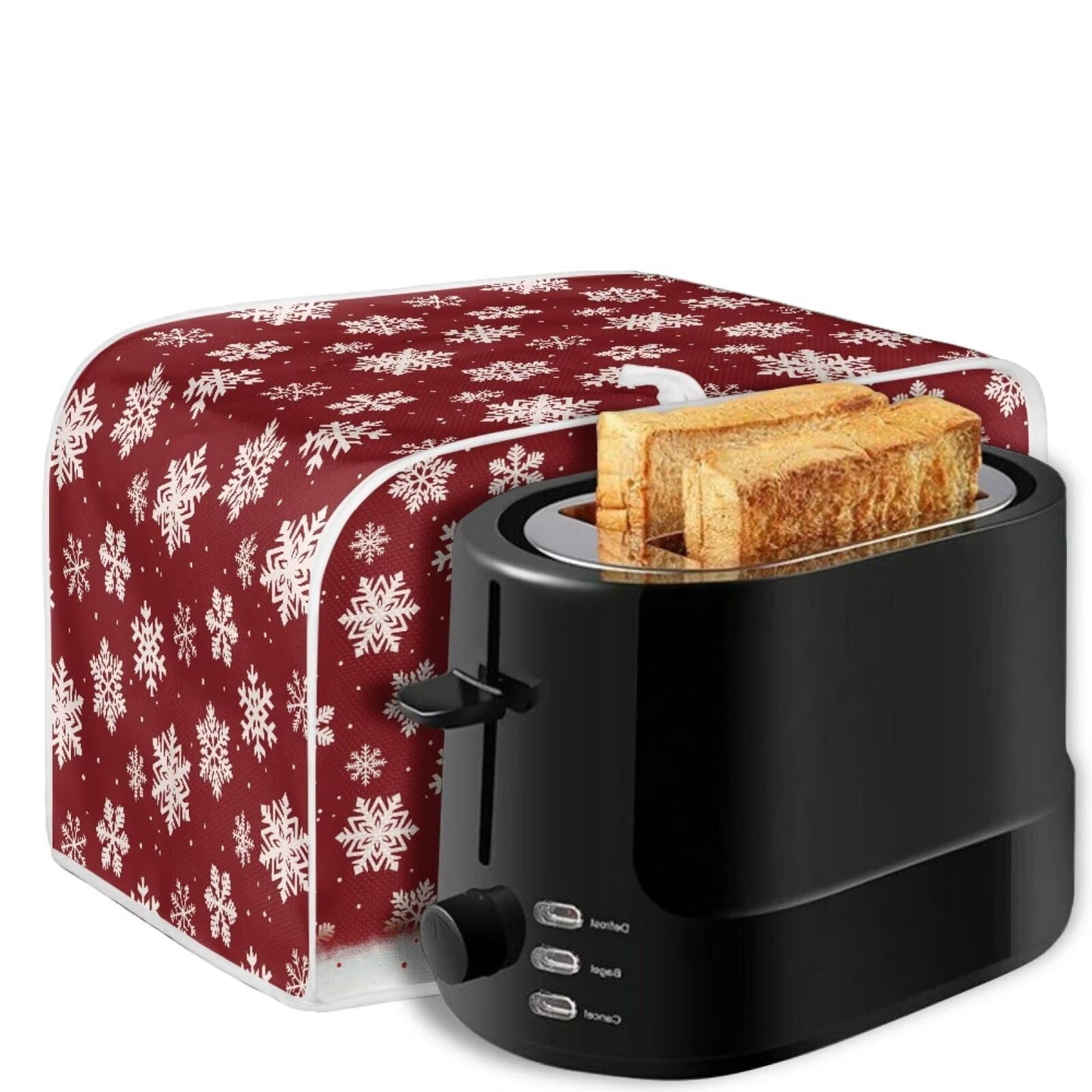 ASQVTIFE Christmas Snowman 4 Slice Toaster Cover Christmas Kitchen Decor Cute Dog Toaster Covers 4 Slice Wide Slot Toaster Oven Covers for Kitchen Counter Foldable Accessories