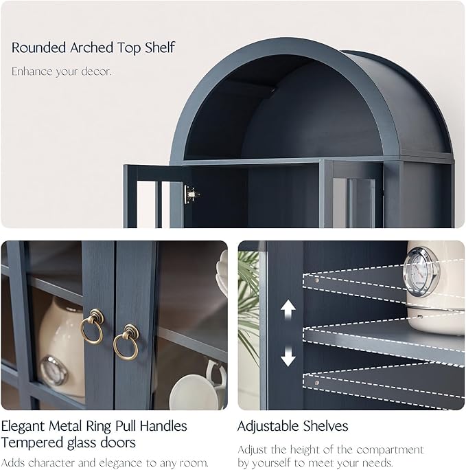 RowyPoey Farmhouse Arched Cabinet