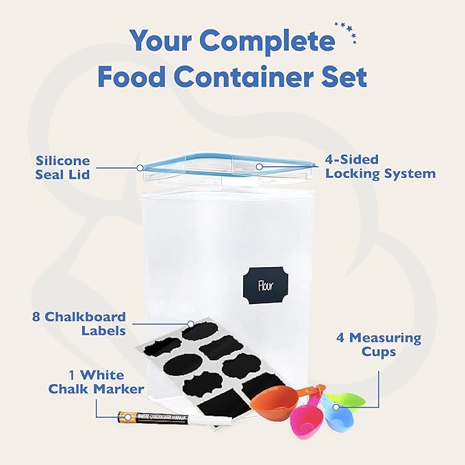 Chef's Path Extra Large Airtight Flour and Sugar Storage Containers