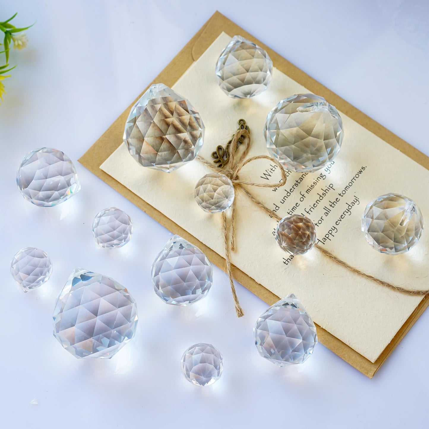 LOULIQIGIFT 13pcs 2026 Crystal Ball Hanging Ornaments Chandelier Crystals