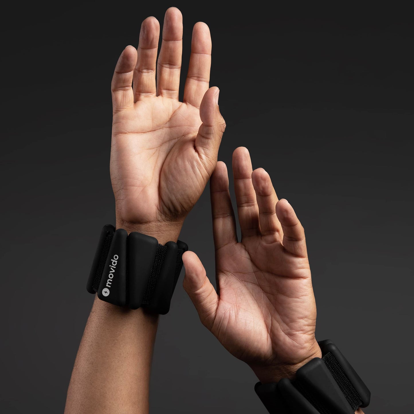 Movido Wearable Wrist & Ankle Weights - 1 lb each (2 per set) | Compact Workout Weights for Women & Men | Perfect for Yoga, Walking, Pilates, Home Workouts (Carbon)