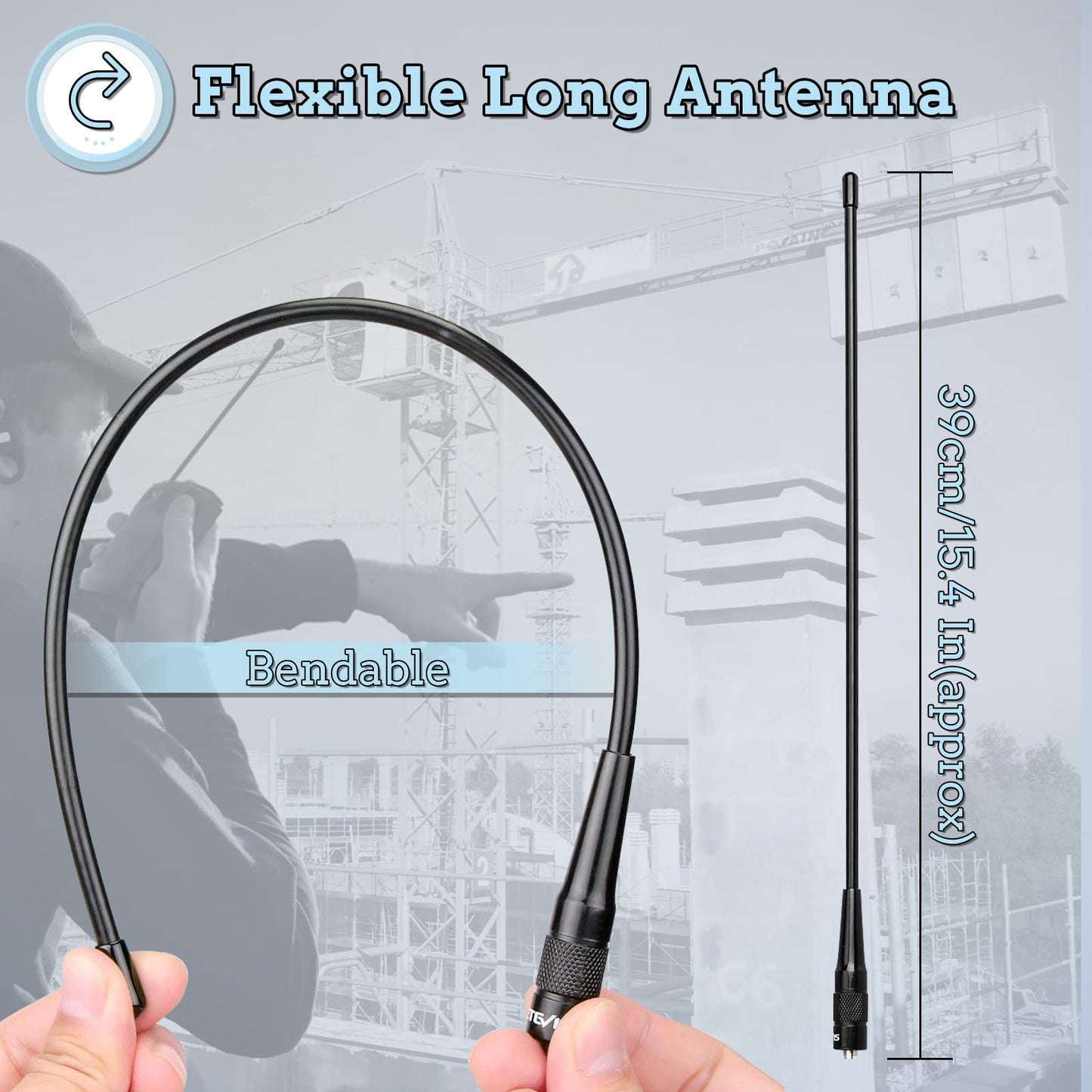 Retevis RHD771 Walkie Talkie Antenna, SMA-F, VHF UHF 144/430, Compatible with Baofeng GT5R UV-5R UV-5RE BF-888S eSynic UV-5R Retevis RT5R RA79 HD1 Quansheng UVK5 Radtel RT-470X (1 Pcs)