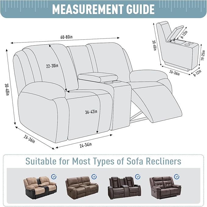 TAOCOCO Loveseat Recliner Cover