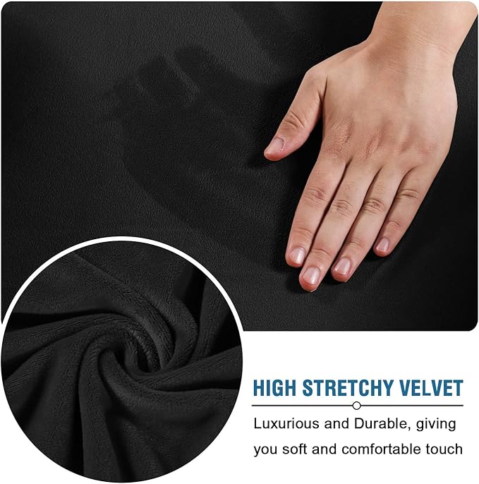 H.VERSAILTEX Velvet 4 Piece High Stretch Sofa Slipcover Cover Furniture