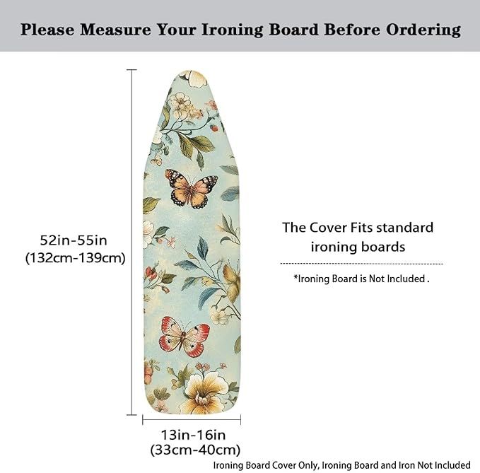Butterfly Ironing Board Cover and Pad Standard Size Green Leaves Iron Table