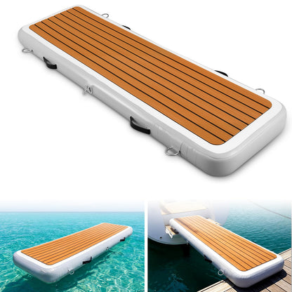 Teyva Daily Inflatable Gangway for Boats and Yachts, 6.56 ft Gangway for Boat Dock, Portable, Durable PVC, Non-Slip Surface, Stainless Steel D-Rings, for Sport Yacht Dock Water Platform