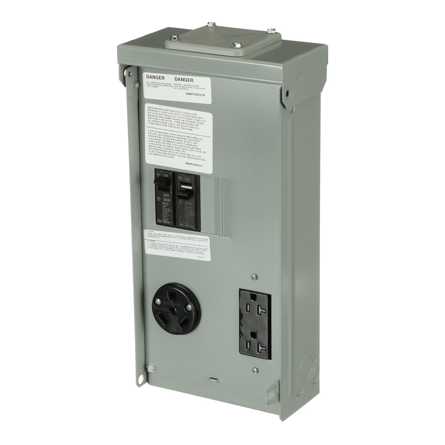MIDWEST U041CP 70A Electrical Box • RV Electrical Panel • 70 Amp Power Outlet Lockable Box • RV Power Outlet Box • Pad Lockable for Security