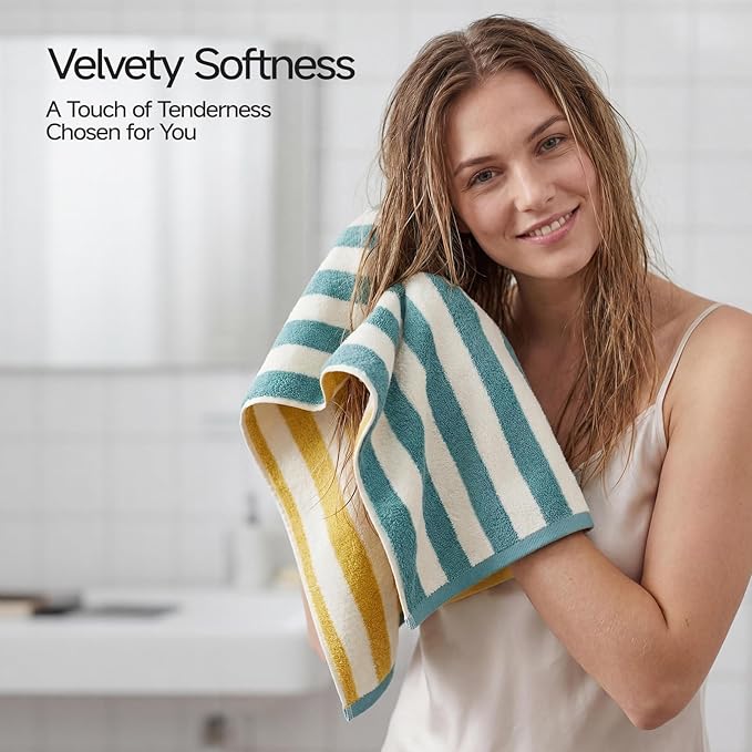 REDKISS 2-Pack Premium Hand Towels, 28x12 Inches 100% Cotton Bath Towels