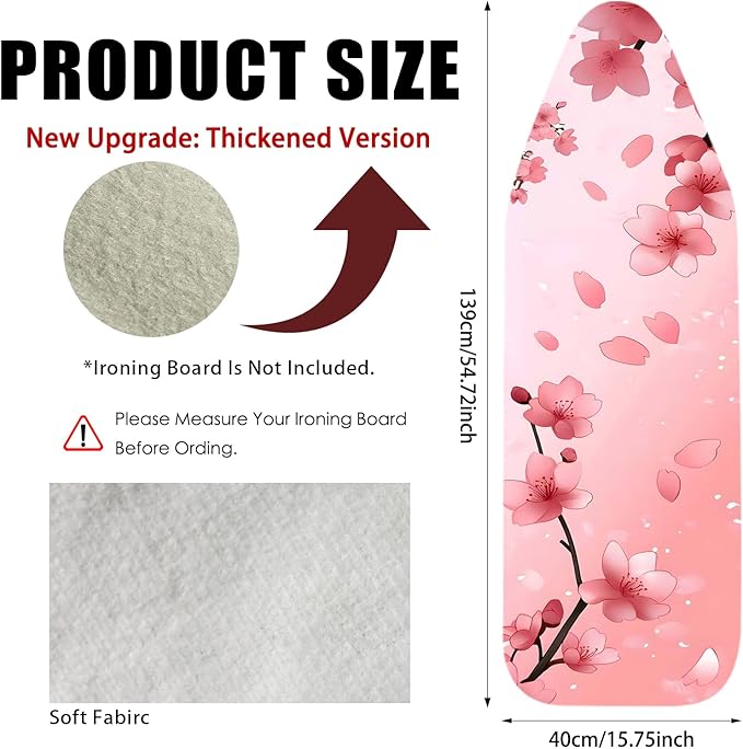 Nuxovilar Ironing Board Cover Needle Cotton 15x54 Inches | Ironing Board Cover