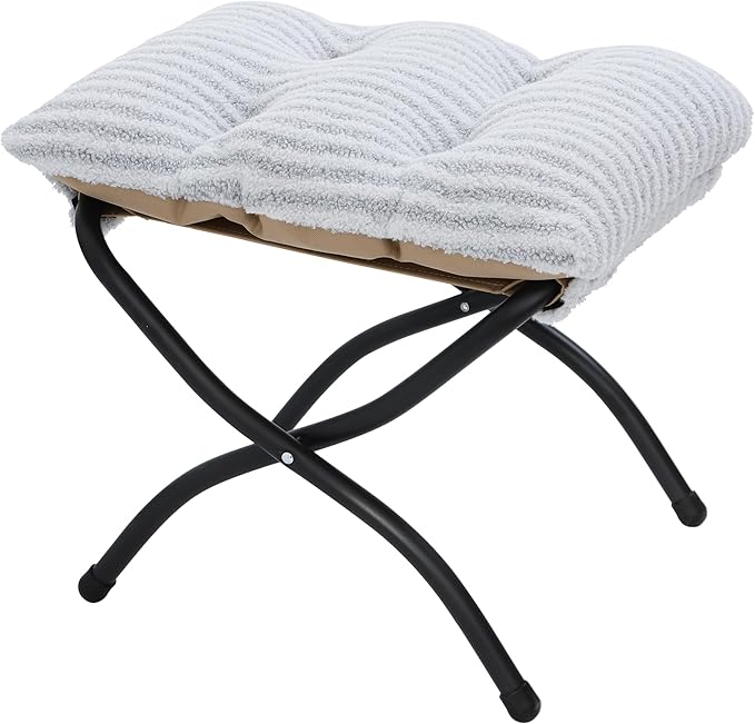 15" Folding Ottoman, Foldable Footrest Stool, Portable Small Foot Stool