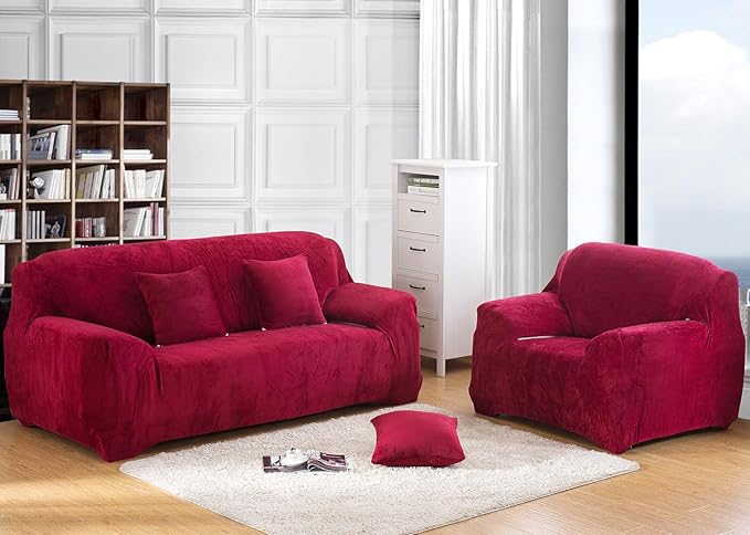 vctops 1-Piece Velvet Plush Stretch Chair Sofa Slipcover Soft Fuzzy Fluffy