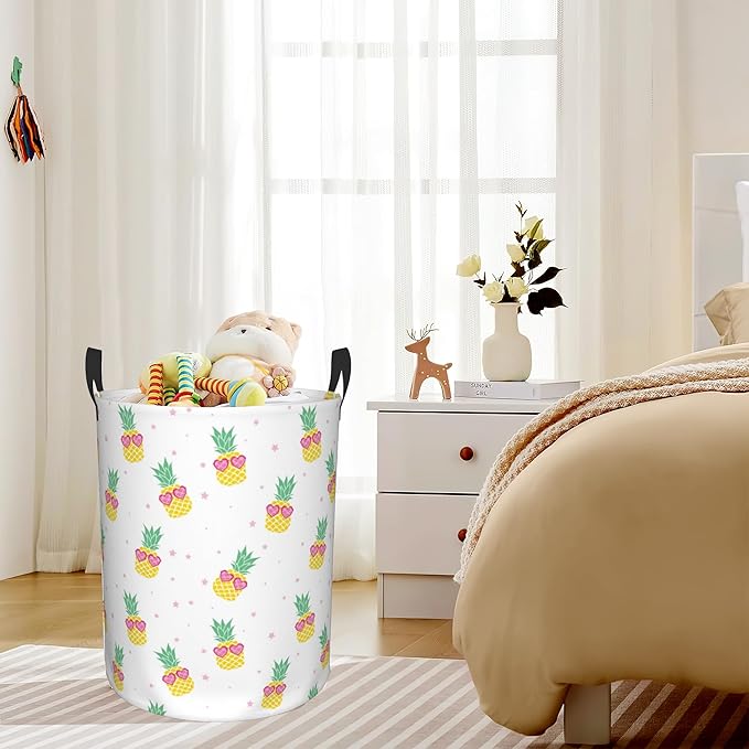 Cute Pineapples Laundry Basket, Waterproof Pineapple Laundry Hamper,