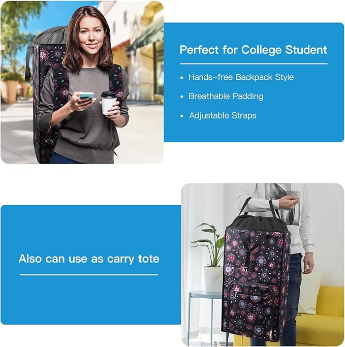 Bukere Laundry Backpack Bag for College Students Dorm Room Essentials, Extra