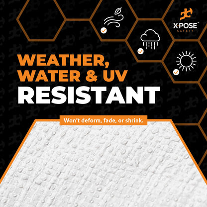 Heavy Duty White Poly Tarp 30' X 50' - Multipurpose Protective Cover - Durable, Waterproof, Weather Proof, Rip and Tear Resistant - Extra Thick 12 Mil Polyethylene - by Xpose Safety