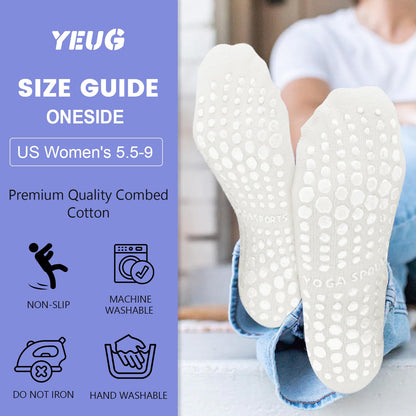 yeuG Pilates Socks for Women Non Slip Grip Socks Ankle Grippy Yoga Socks for Ballet, Pure Barre, Dance, Barefoot Workout