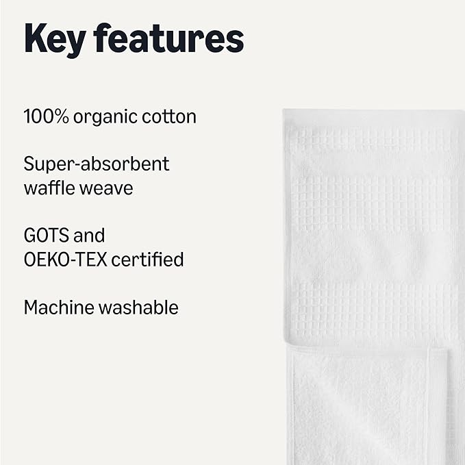 Amazon Basics Organic Cotton Waffle Kitchen Dish Cloths