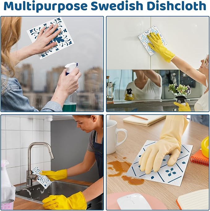 6 Pack Swedish Dishcloths for Kitchen, Swedish Rags Dish Towels