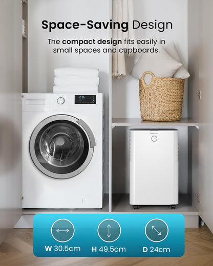 Pro Breeze® 20L OmniDry WiFi Dehumidifier with Automatic Humidity Sensor & Display, 24Hr Timer, Laundry Drying, Continuous Drainage with Smart App - WINNER OF THE WHICH? BEST BUY AWARD