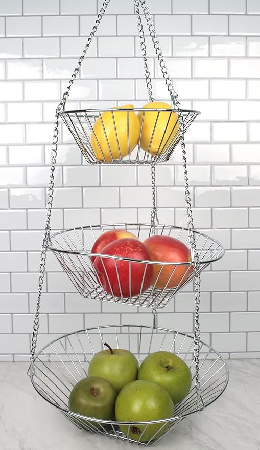 RSVP 30-by-12-Inch 3-Tier Wire Hanging Basket