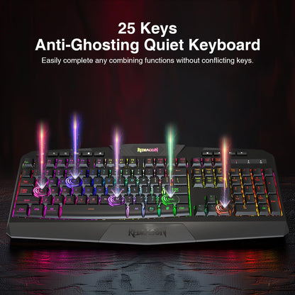Redragon K521KS Wireless Gaming Keyboard, Tri-Mode BT/2.4G/USB-C RGB Mechanical Feeling Keyboard with Multimedia Keys, 4000mAh Battery, Anti-Ghosting, Compatible with PC - Upgrade