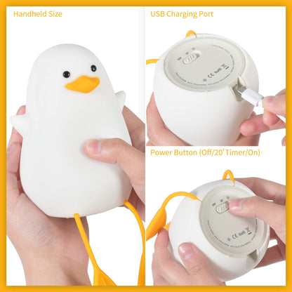 YuanDian Cute Duck Night Light, Gifts for Women Teen Girls Baby,Night Lights for Kids Bedroom, Cute Christmas Seagull Chick Silicone Nightlights for Children Toddler.