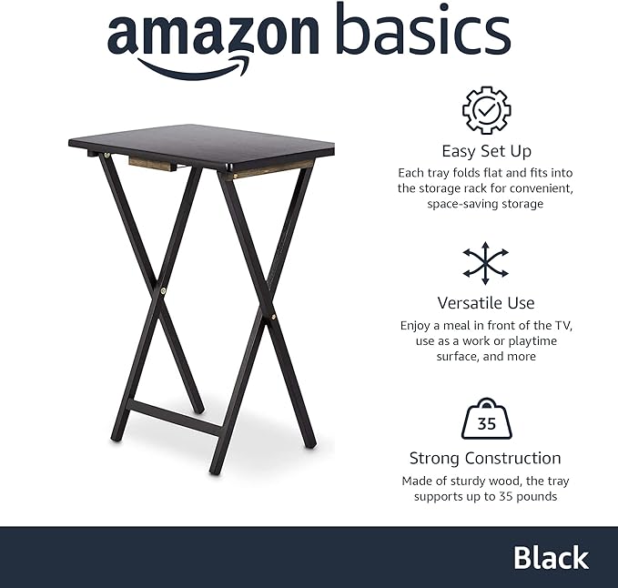Amazon Basics Portable Foldable TV Tray Table