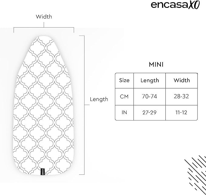 Encasa XO Ironing Board Cover and Pad 28"x12"