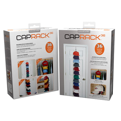 Perfect Curve Cap Rack System 36 – Baseball Cap Organizer (12 clips hold up to 36 caps,Black)